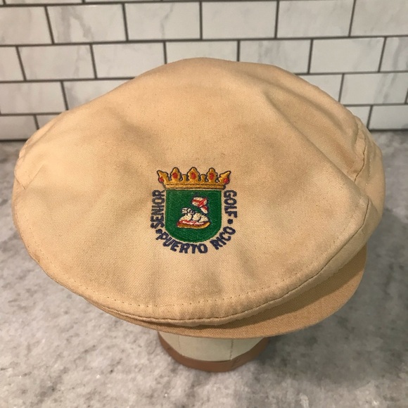 Imperial Headwear Other - Vintage Golf Puerto Rico Senior Hat Mens Cream Newsboy Imperial Headwear Cabbie